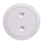 BECKSON 6" SMOOTH CENTER SCREW-OUT DECK PLATE - WHITE