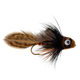 Big Eye Brown Sculpin Streamer Flies - Set of 4 Bass and Trout Fly Fishing Flies - Hook Size 2