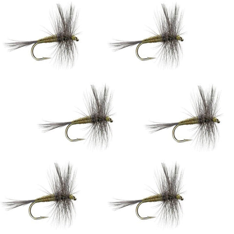 Blue Winged Olive BWO Classic Trout Dry Fly Fishing Flies - Set of 6 Flies Size 20