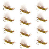 Chubby Chernobyl Ant Golden Foam Body Grasshopper Fly - 1 Dozen Flies Hook Size 10