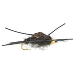 Tungsten Bead Kaufmann's Black Stone Fly with Rubber Legs - Stonefly Wet Fly - 6 Flies Hook Size 6