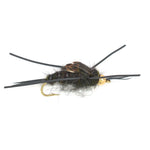 Gold Bead Kaufmann's Black Stone Fly with Rubber Legs - Stonefly Wet Fly - 6 Flies Hook Size 10