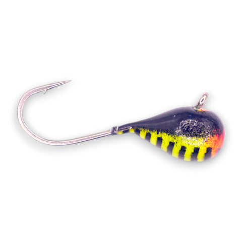 ORANGE/YELLOW BLACK STRIPE GLOW TUNGSTEN JIG