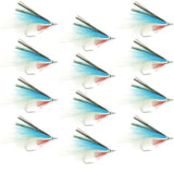 Lefty's Deceiver Saltwater Streamer Fly - Blue/White - 1 Dozen Hook Size 1/0