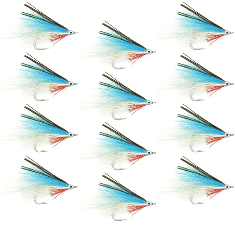 Lefty's Deceiver Saltwater Streamer Fly - Blue/White - 1 Dozen Hook Size 1/0