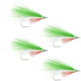 Lefty's Deceiver Saltwater Streamer Fly - Green/White - 4 Flies Hook Size 1/0