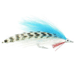 Lefty's Deceiver Saltwater Streamer Fly - Blue/White/Grizzly - 4 Flies Hook Size 1/0