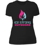 Ladies' Boyfriend Ice Strong T-Shirt Cool Blue/Magenta Logo