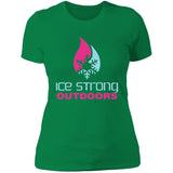 Ladies' Boyfriend Ice Strong T-Shirt Cool Blue/Magenta Logo