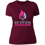 Ladies' Boyfriend Ice Strong T-Shirt Cool Blue/Magenta Logo