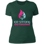 Ladies' Boyfriend Ice Strong T-Shirt Cool Blue/Magenta Logo