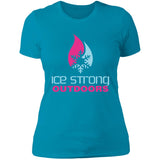 Ladies' Boyfriend Ice Strong T-Shirt Cool Blue/Magenta Logo