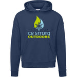 Ladies' Ice Strong Pullover Hooded Sweatshirt - Lime Green/Cool Blue Ice Strong Logo