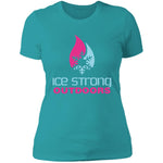 Ladies' Boyfriend Ice Strong T-Shirt Cool Blue/Magenta Logo