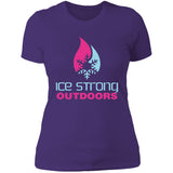 Ladies' Boyfriend Ice Strong T-Shirt Cool Blue/Magenta Logo