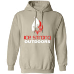 Men's Ice Strong Pullover Hooded Sweatshirt - White/Red Ice Strong Logo