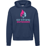 Ladies' Ice Strong Pullover Hooded Sweatshirt - Cool Blue/Magenta Ice Strong Logo