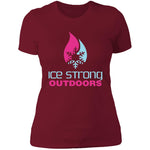 Ladies' Boyfriend Ice Strong T-Shirt Cool Blue/Magenta Logo