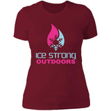 Ladies' Boyfriend Ice Strong T-Shirt Cool Blue/Magenta Logo