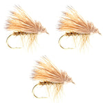 3 Pack Barbless Yellow Elk Hair Caddis Classic Trout Dry Flies Size 16