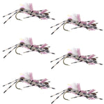 Fat Albert Pink Foam Body Grasshopper Fly - 6 Flies Hook Size 10