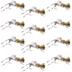 Fat Albert Tan Foam Body Grasshopper Fly - 1 Dozen Flies Hook Size 10