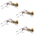 4 Pack Fat Albert Tan Foam Body Grasshopper Fly - Hook Size 10