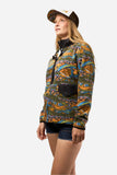 Unbound Brown Riffle Snap Fleece