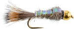 Barbless Bead Head Flash Back Gold Ribbed Hare's Ear Nymph 1 Dozen Flies Hook Size 16