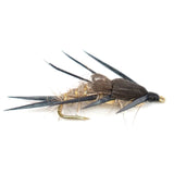 Double Bead Gold Ribbed Hare's Ear Nymph Fly Fishing Flies - Trout and Bass Wet Fly - 6 Flies Hook Size 10