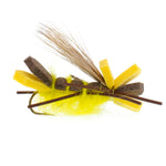 Godzilla Hopper Trout Flies - Yellow High Visibility Grasshopper or Stonefly Dry Fly - 6 Flies Hook Size 10