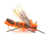 Orange Godzilla Hopper - Foam Grasshopper or Adult Salmonfly Fly Pattern - 1 Dozen Flies Hook Size 10