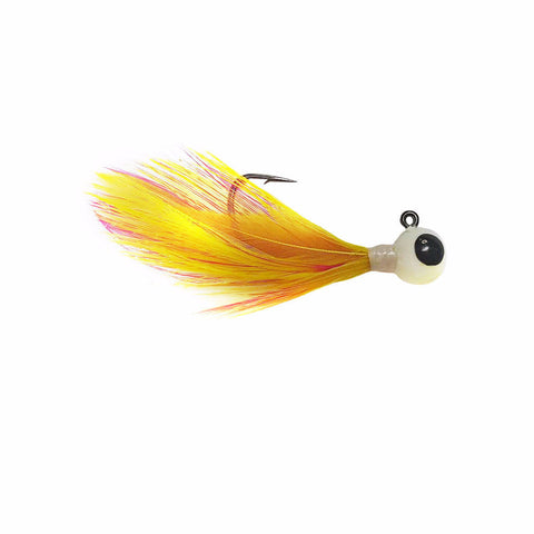 PINK/YELLOW TUNGSTEN FEATHER JIG