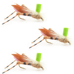 3 Pack Green Top Hopper Foam Body Grasshopper Fly - Hook Size 10