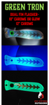 10" or 12" Chrome/Glow Fishblades - Dragon/Dragon Slayer/Blue Tron/Green Tron