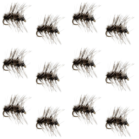 Griffiths Gnat Midge Trout Dry Fly Fishing Flies - 1 Dozen Flies Size 18