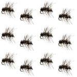 Barbless Griffiths Gnat Midge Trout Dry Fly Fishing Flies - 1 Dozen Flies Size 20