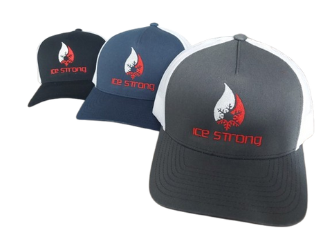 Ice Strong Logo Baseball Cap Snapback - Black/Gray/Navy - White