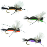 Hippie Stomper Size 10 Sampler - 4 Flies Foam Body Grasshopper Dry Fly