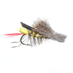 4 Pack Dave's Hopper Yellow Foam Body Grasshopper Fly - Hook Size 10