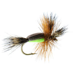 Chartreuse Humpy Classic Hair Wing Dry Fly - 6 Flies Hook Size 10