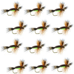 Barbless Chartreuse Humpy Classic Hair Wing Dry Fly - 1 Dozen Flies Hook Size 10