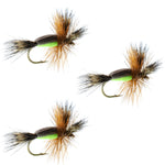 3 Pack Chartreuse Humpy Classic Hair Wing Dry Fly - Hook Size 10