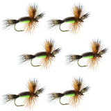 Barbless Chartreuse Humpy Classic Hair Wing Dry Fly - 6 Flies Hook Size 16