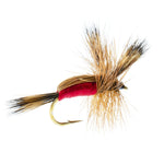 Red Humpy Classic Hair Wing Dry Fly - 6 Flies Hook Size 12