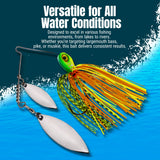 Reaction Tackle Lead Spinnerbait Jigs – 3-Pack, Double Willow Blade - New