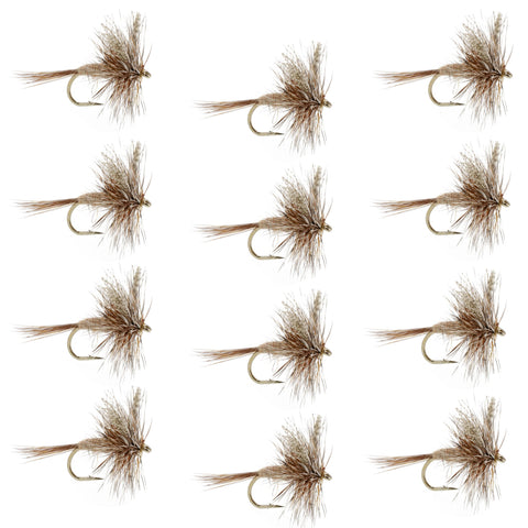 March Brown Classic Dry Fly - 1 Dozen Flies Hook Size 12