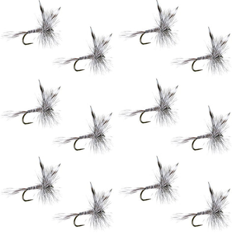 Barbless Mosquito Classic Trout Dry Fly Fishing 1 Dozen Flies - Hook Size 14