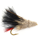 Black Marabou Muddler Minnow Streamer Flies - 4 Fly Fishing Flies - Hook Size 8