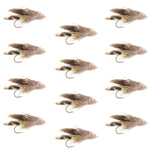 Muddler Minnow Fly Fishing Flies - Classic Bass and Trout Streamers - 1 Dozen Flies Hook Size 4